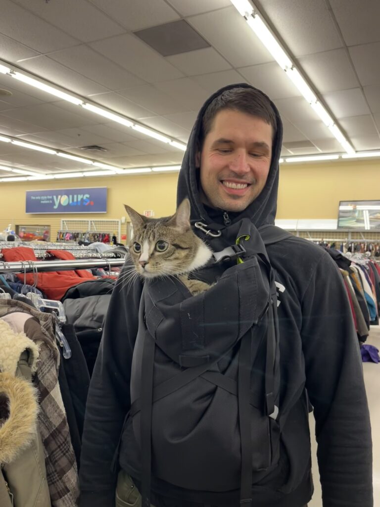 Zero in Value Village with Random Guy